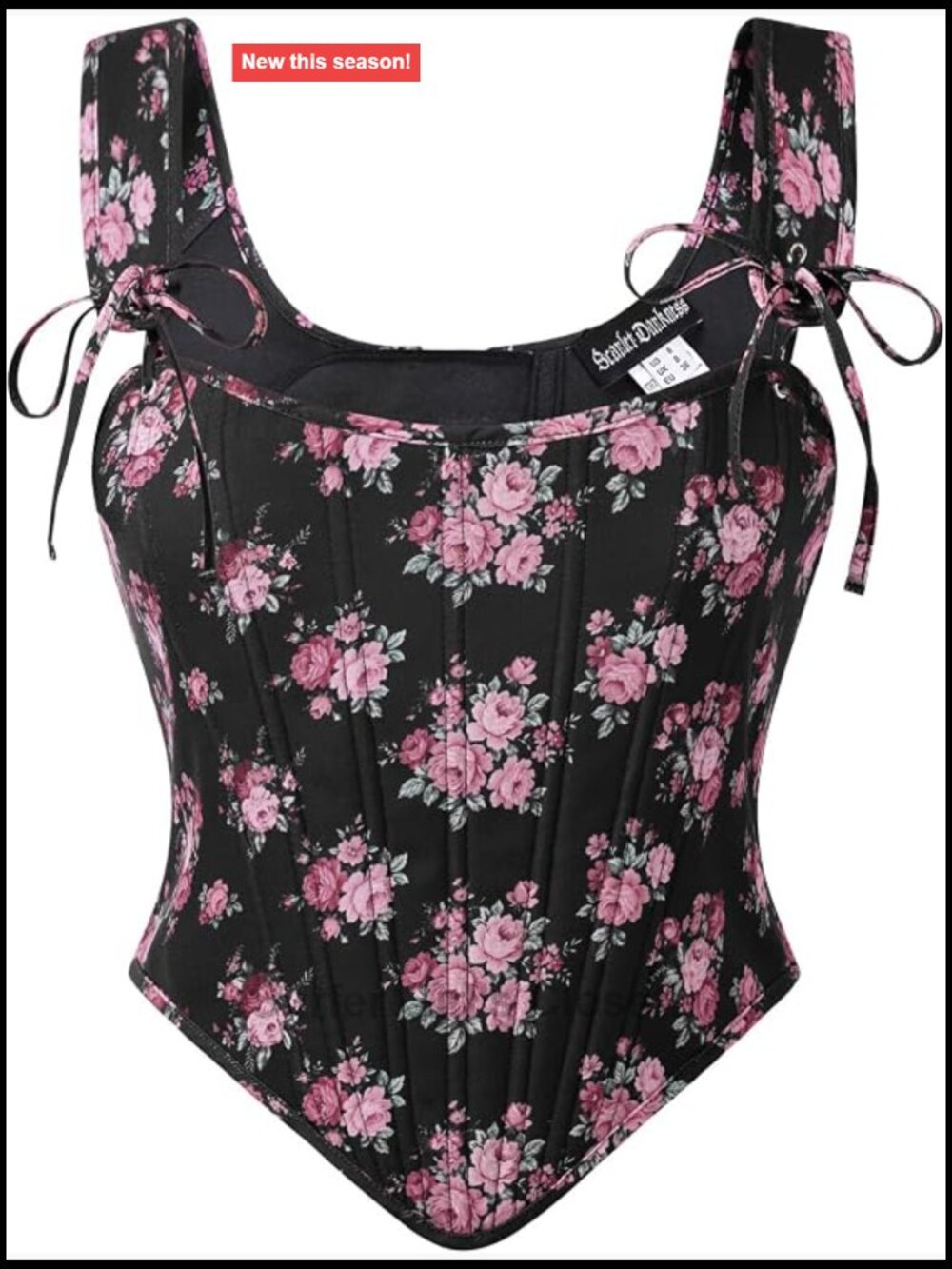 Floral Corset Top Renaissance Bustier Lace Up Boned Women's